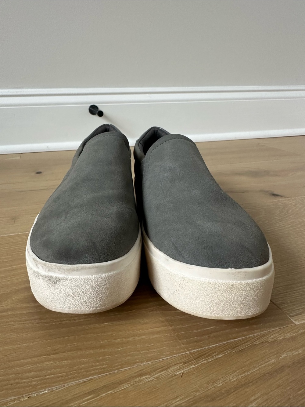 Dr Scholls White Gray Suede Platform Sneakers Loafers Shoes Women’s Size 6.5 - Picture 9 of 10